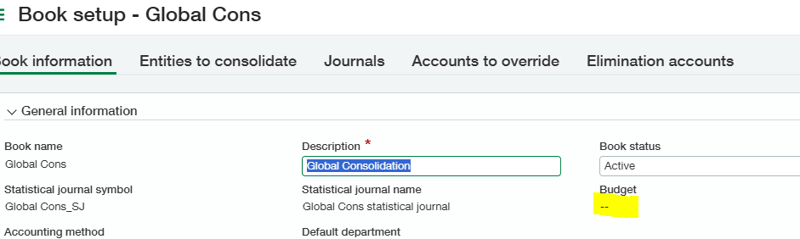 Sage Intacct Budget Consolidation - creating and assigning budget after setup