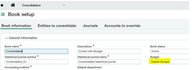 Sage Intacct Budget Consolidation - creating and assigning budget during initial setup