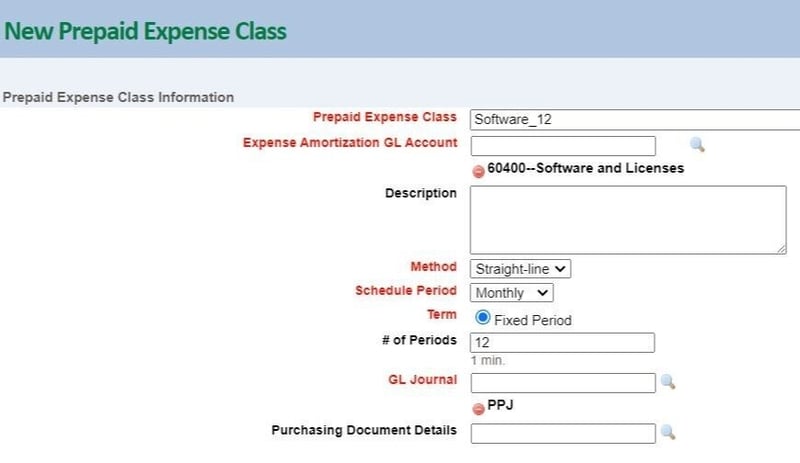 New Prepaid Expense Class (1-1)