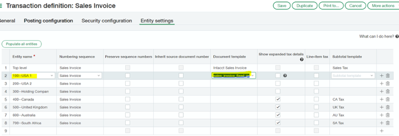 Accounts Receivable – Setup – Configuration – Scroll to the formatting section – update the printed document section-1