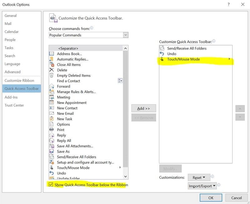 Outlook Options